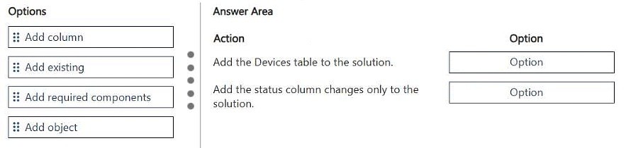 Exhibit: Adding a Column Change to a Solution for Promotion