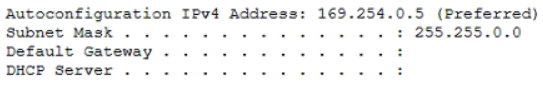Exhibit: Troubleshooting APIPA Addresses and DHCP Failures