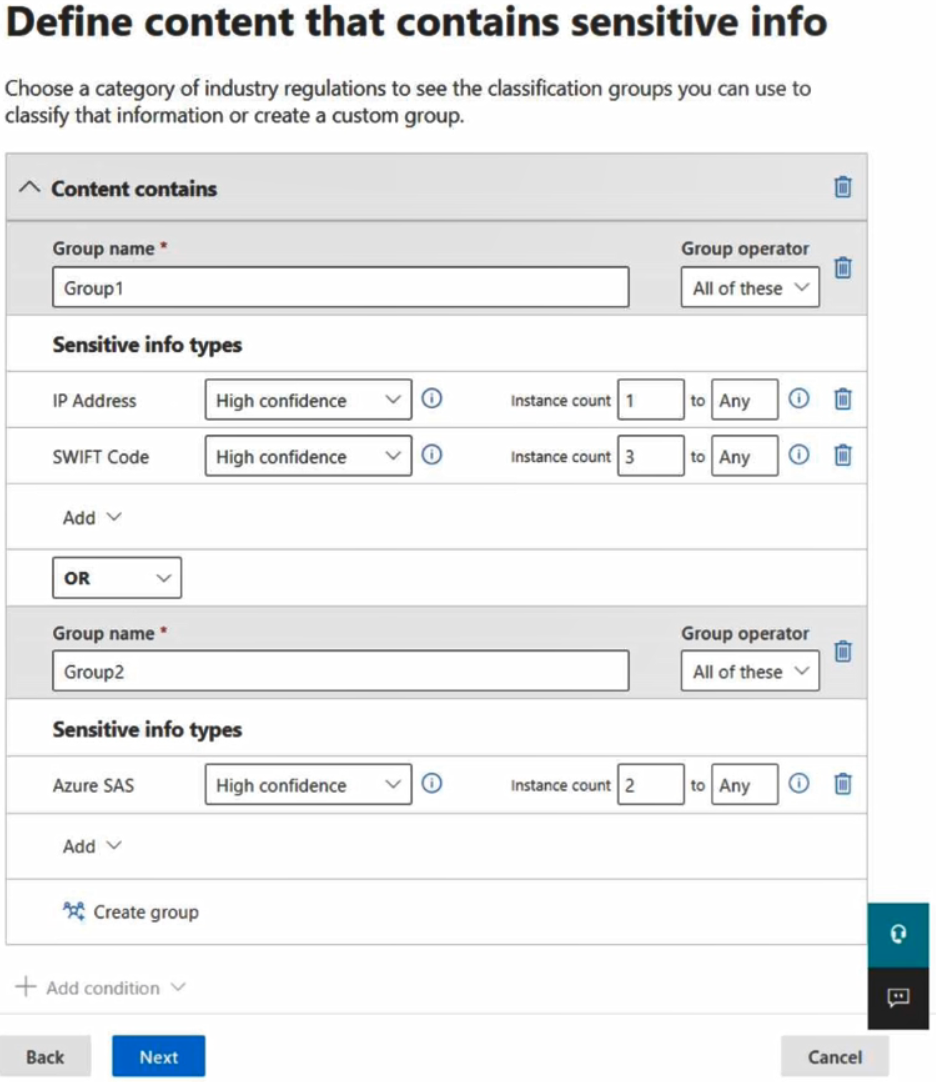 Exhibit: Microsoft Purview Auto-Labeling Policy Scope and Content Matching