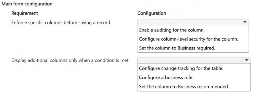 Exhibit: How do you configure conditional form behavior in a model-driven app?