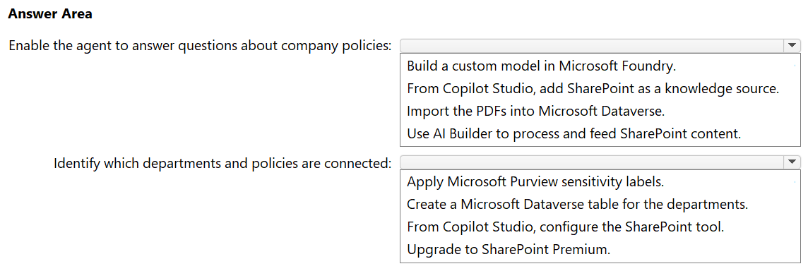 Exhibit: Designing Copilot Studio Agent with SharePoint Knowledge Source
