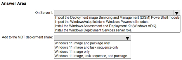 Exhibit: MDT Deployment Share Configuration for Windows 11 Upgrade