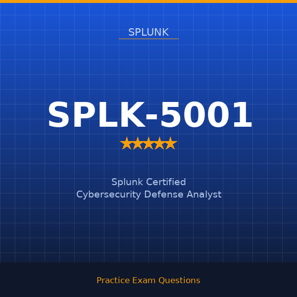 SPLK-5001 — Splunk Certified Cybersecurity Defense Analyst